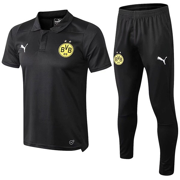 Polo Borussia Dortmund Conjunto Completo 2019-20 Negro